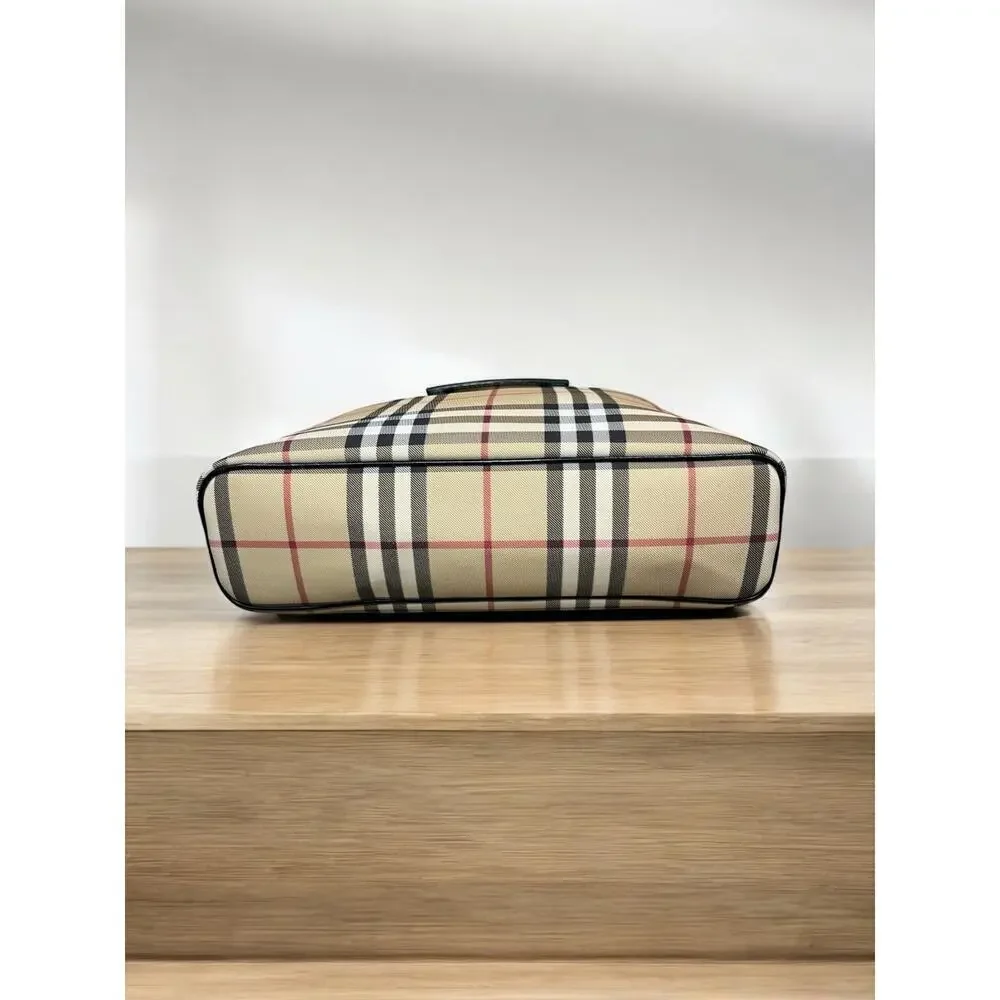 Vintage Burberry Coated Canvas Nova Check Shoulder Bag